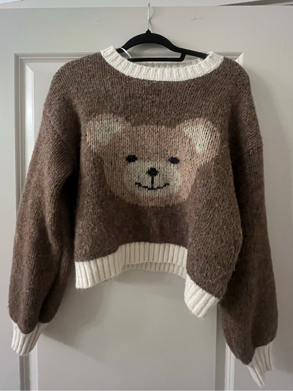 Luna Ivy Cozy Brown Bear Knit Sweater